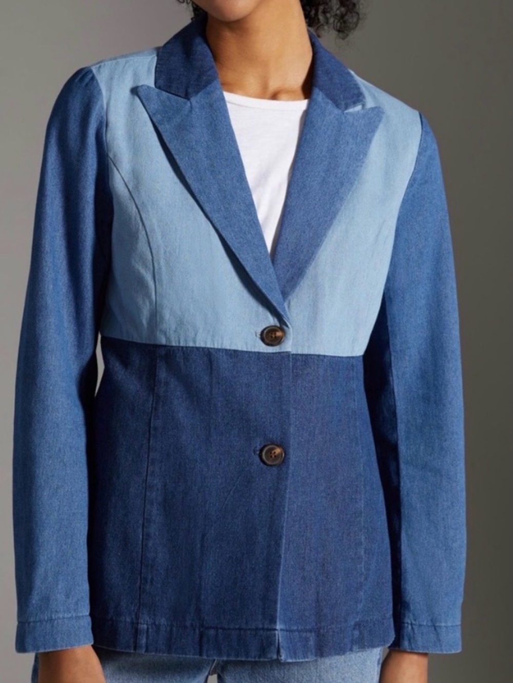 Savanna Jane Two-Tone Blue Denim Jacket